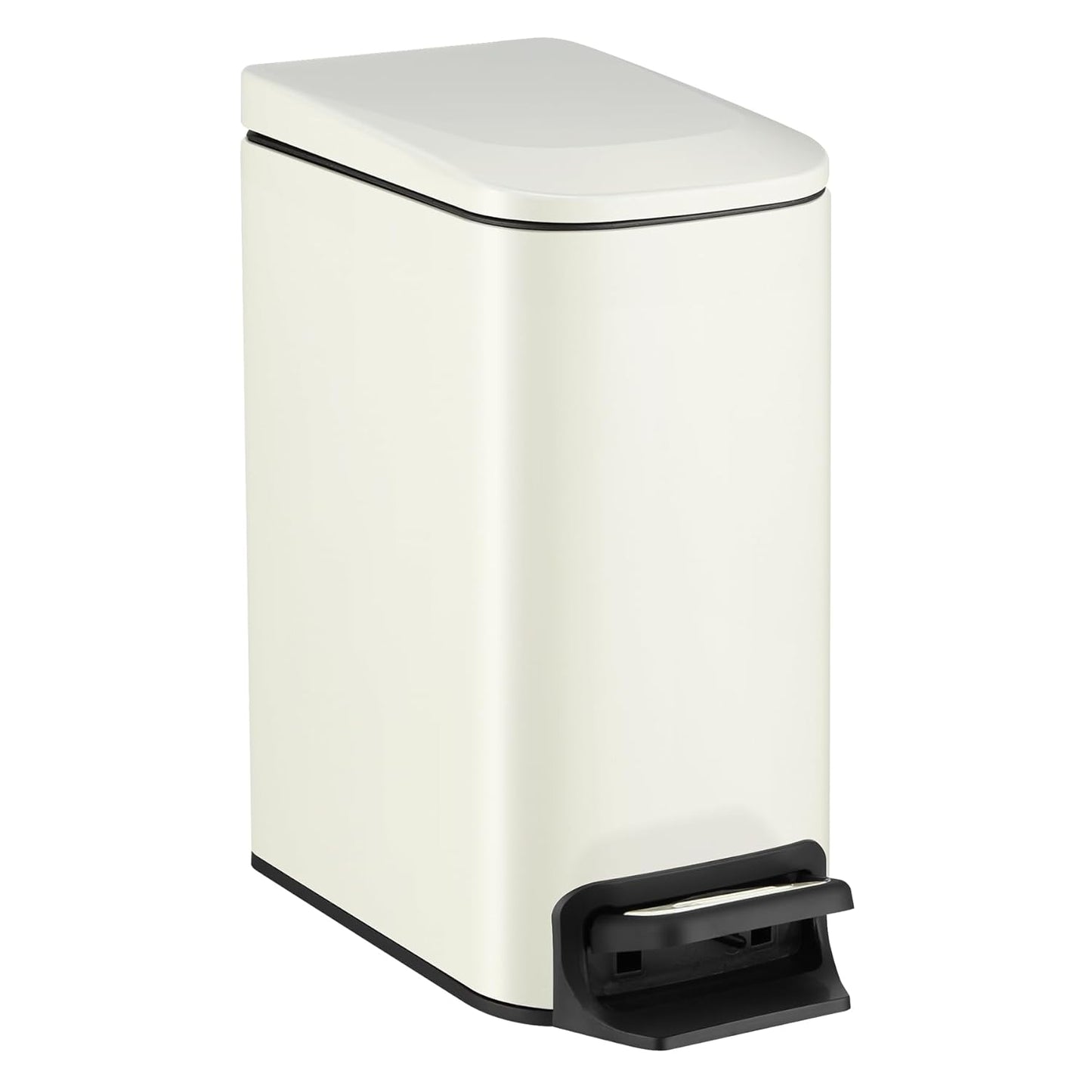 TIPGO Slim Bathroom Trash Can with Lid Soft Close, 6 Liter / 1.6 Gallon Stainless Steel Garbage Can with Removable Inner Bucket, Step Pedal, Small Trash Cans for Bedroom, Office, Kitchen (Green)