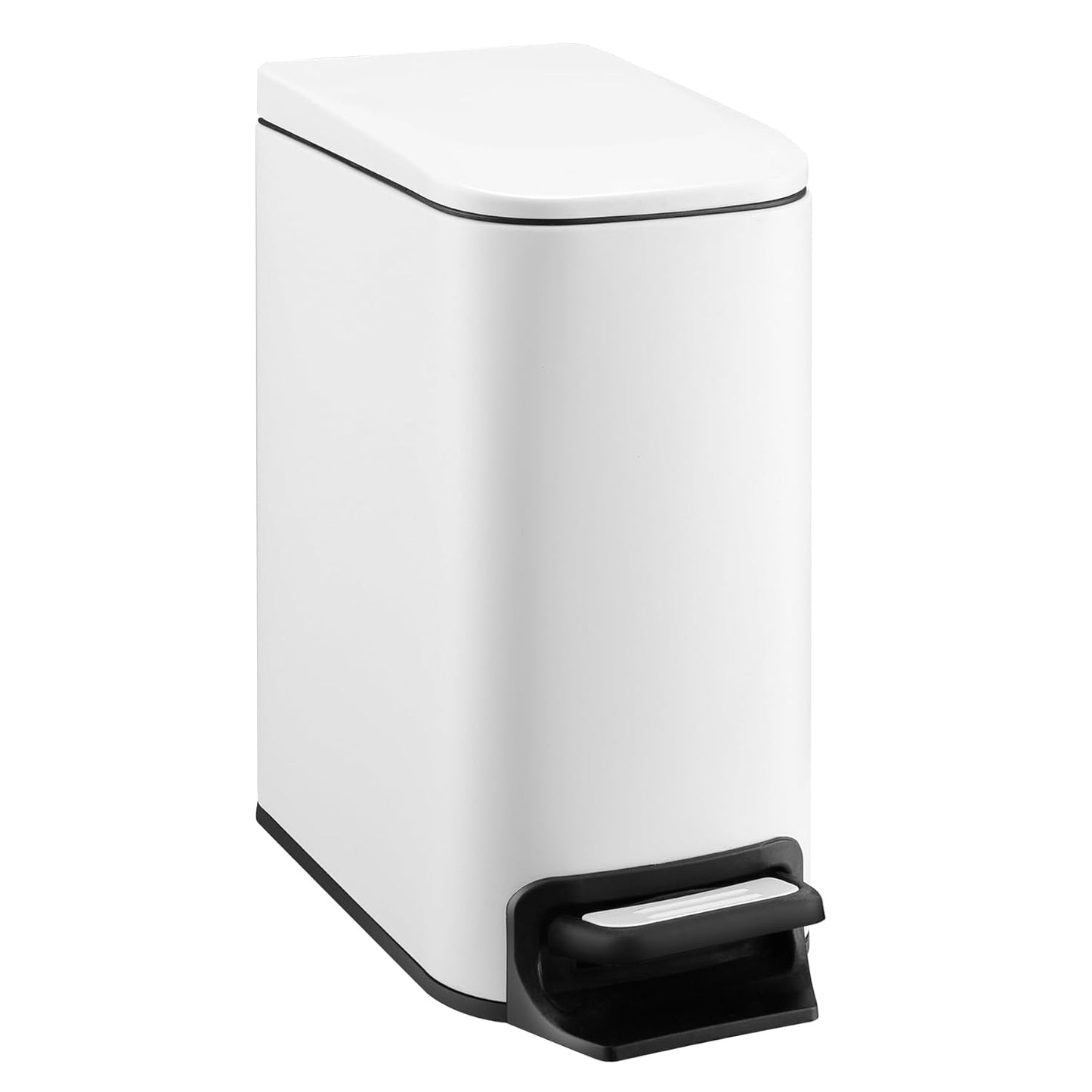 TIPGO Slim Bathroom Trash Can with Lid Soft Close, 6 Liter / 1.6 Gallon Stainless Steel Garbage Can with Removable Inner Bucket, Step Pedal, Small Trash Cans for Bedroom, Office, Kitchen (Green)