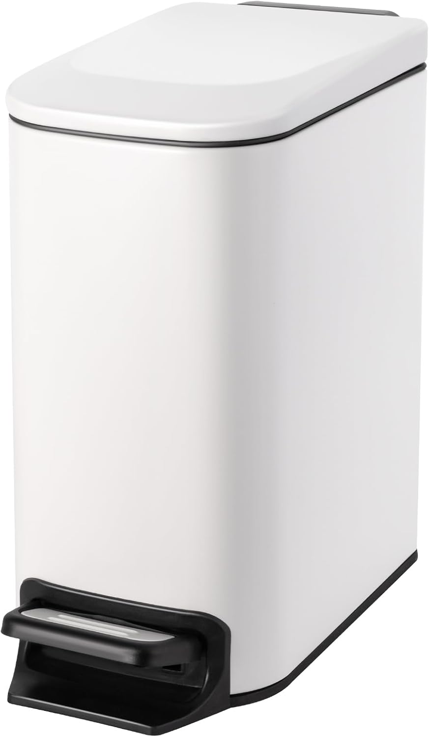 Cesun Small Bathroom Trash Can with Lid Soft Close, Step Pedal, 6 Liter / 1.6 Gallon Stainless Steel Garbage Can with Removable Inner Bucket, Anti-Fingerprint Finish (Brown)