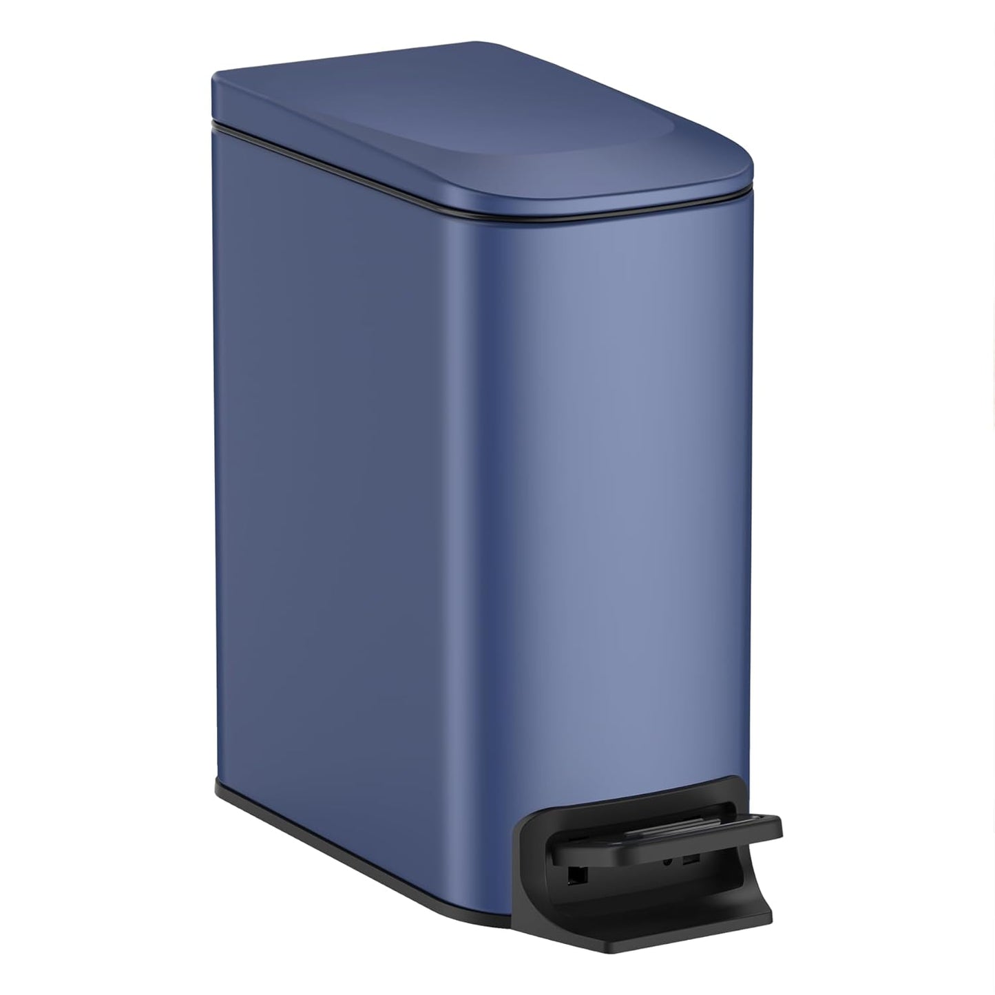 TIPGO Slim Bathroom Trash Can with Lid Soft Close, 6 Liter / 1.6 Gallon Stainless Steel Garbage Can with Removable Inner Bucket, Step Pedal, Small Trash Cans for Bedroom, Office, Kitchen (Green)