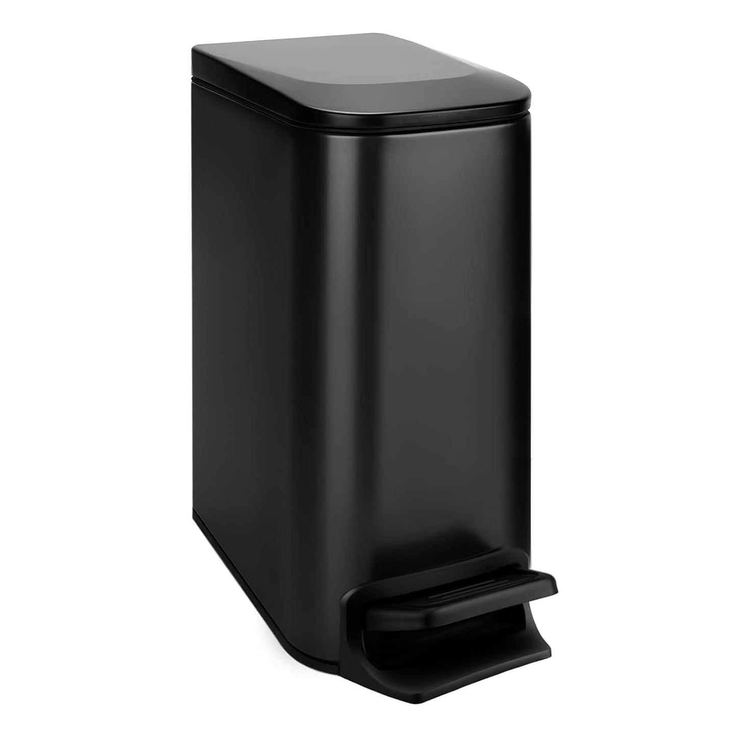 TIPGO Slim Bathroom Trash Can with Lid Soft Close, 6 Liter / 1.6 Gallon Stainless Steel Garbage Can with Removable Inner Bucket, Step Pedal, Small Trash Cans for Bedroom, Office, Kitchen (Green)