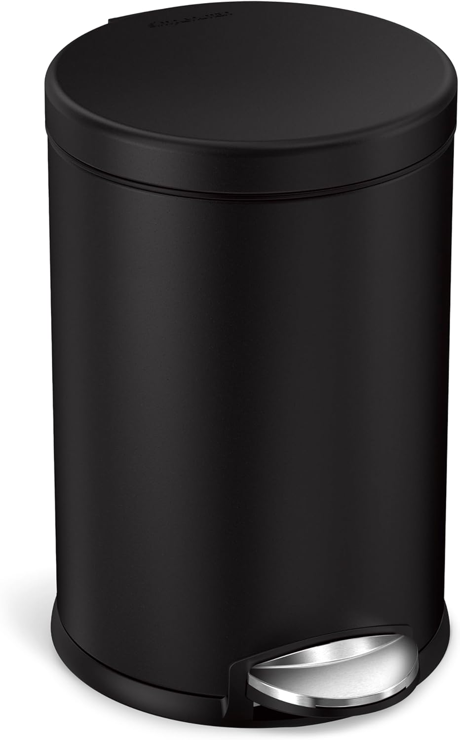 simplehuman 4.5 Liter / 1.2 Gallon Round Bathroom Step Trash Can, Brushed Stainless Steel