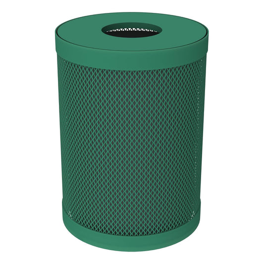 Norwood Open Air Series Heavy Duty Outdoor Trash Can with Liner and Flat Lid - 32 Gallons