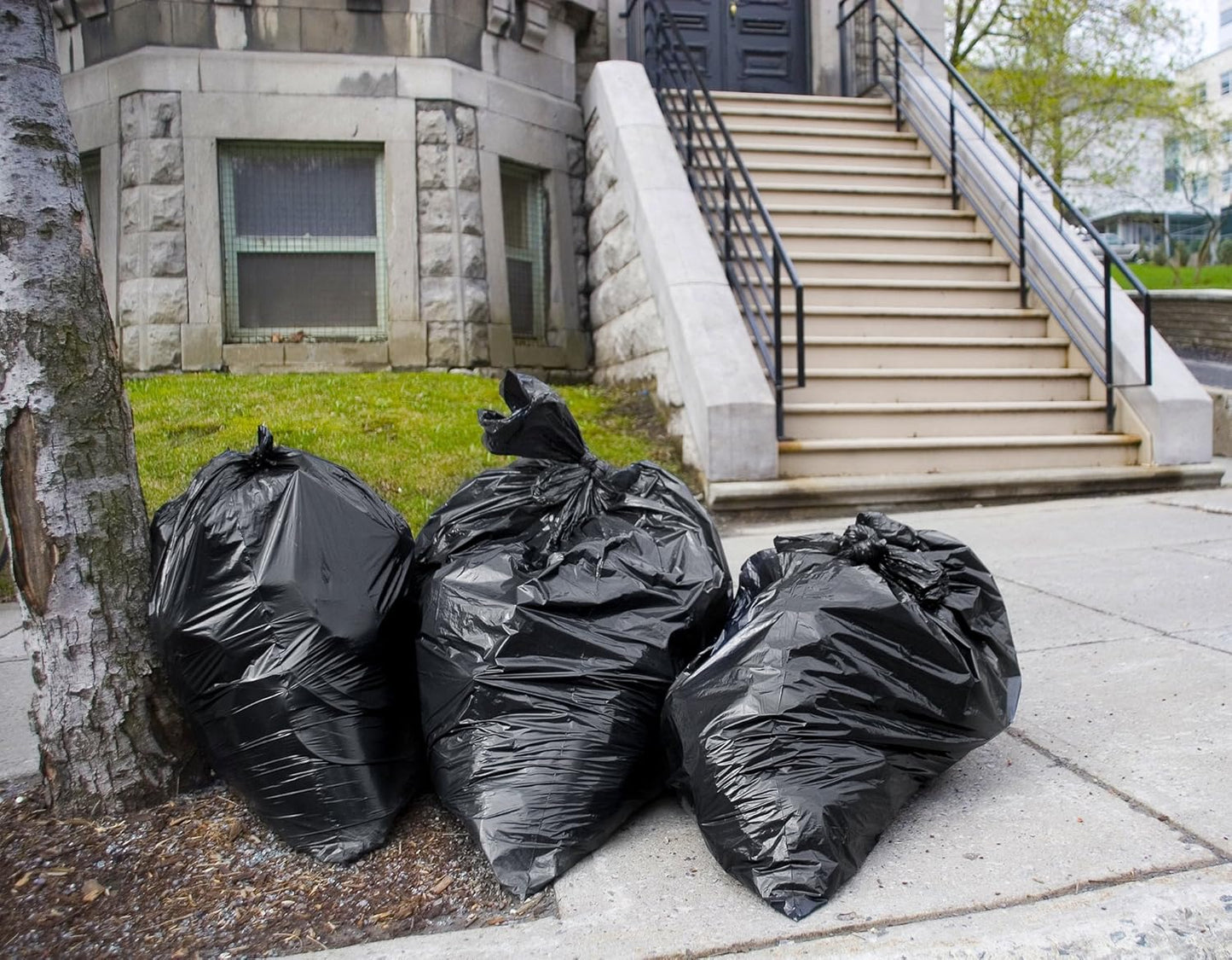 Tasker 95-96 Gallon Trash Bags Heavy Duty (Mega-Value 50/Bags w/Ties) 95-100 Gallon Trash Bags│Black Heavy Duty Trash Bag │Extra Large Garbage Bags