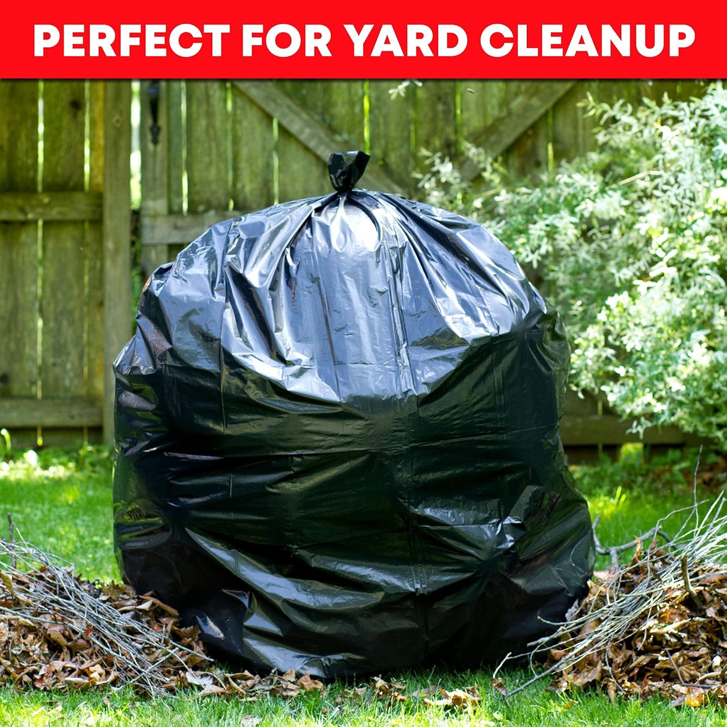 Tasker 95-96 Gallon Trash Bags Heavy Duty (Mega-Value 50/Bags w/Ties) 95-100 Gallon Trash Bags│Black Heavy Duty Trash Bag │Extra Large Garbage Bags