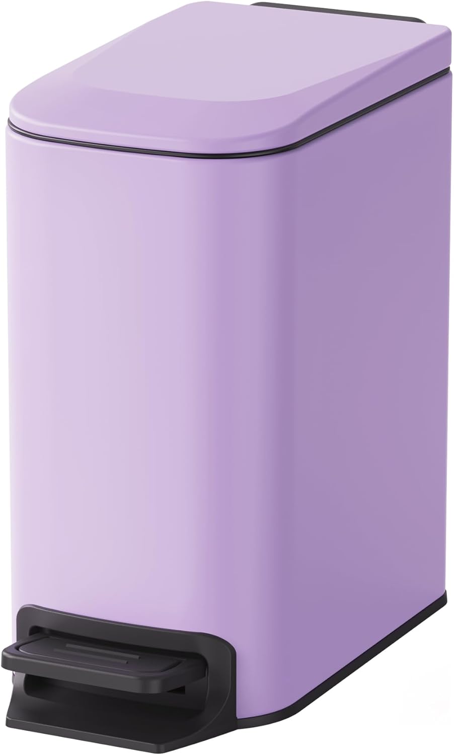 Cesun Small Bathroom Trash Can with Lid Soft Close, Step Pedal, 6 Liter / 1.6 Gallon Stainless Steel Garbage Can with Removable Inner Bucket, Anti-Fingerprint Finish (Brown)