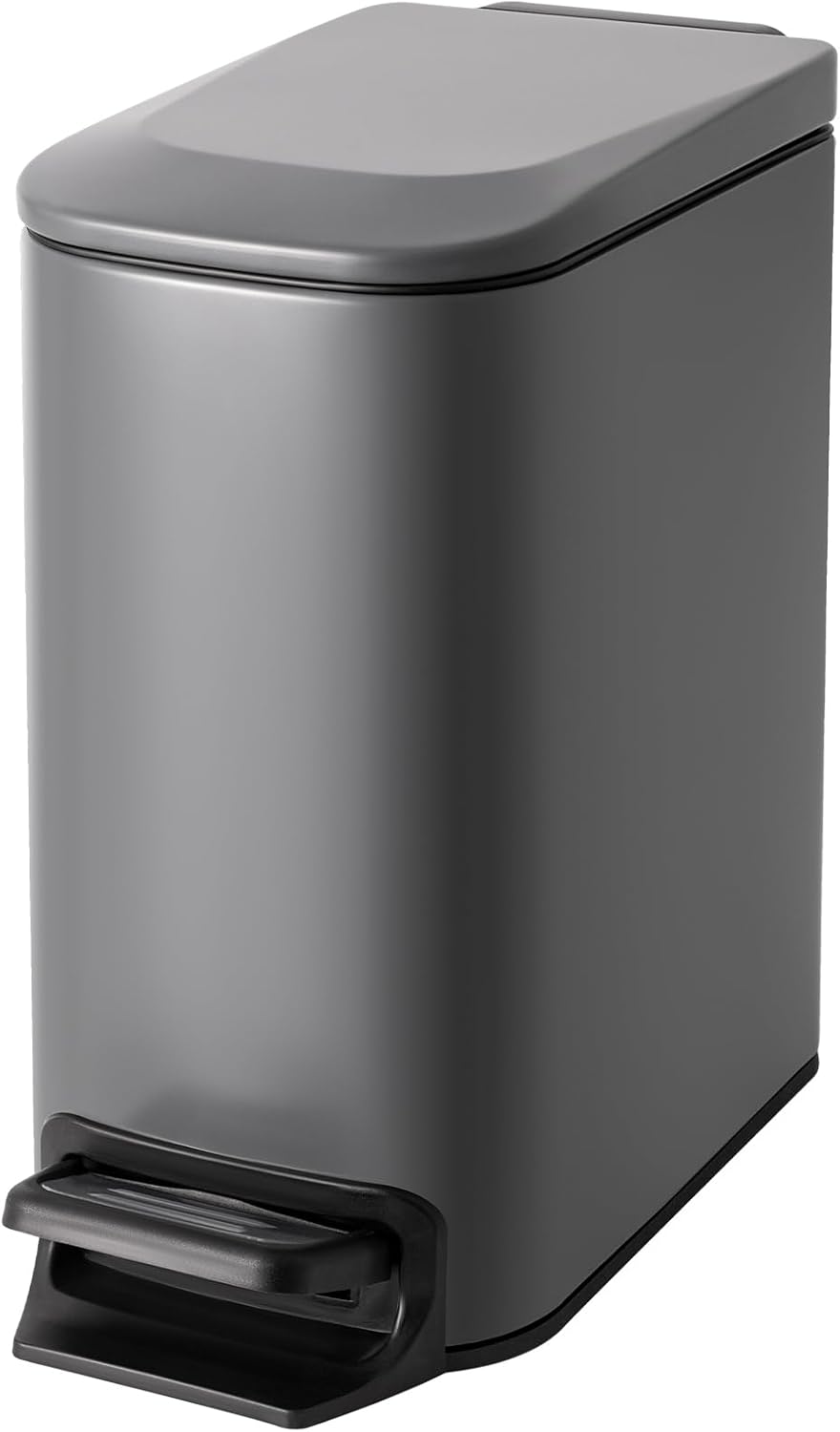 Cesun Small Bathroom Trash Can with Lid Soft Close, Step Pedal, 6 Liter / 1.6 Gallon Stainless Steel Garbage Can with Removable Inner Bucket, Anti-Fingerprint Finish (Brown)