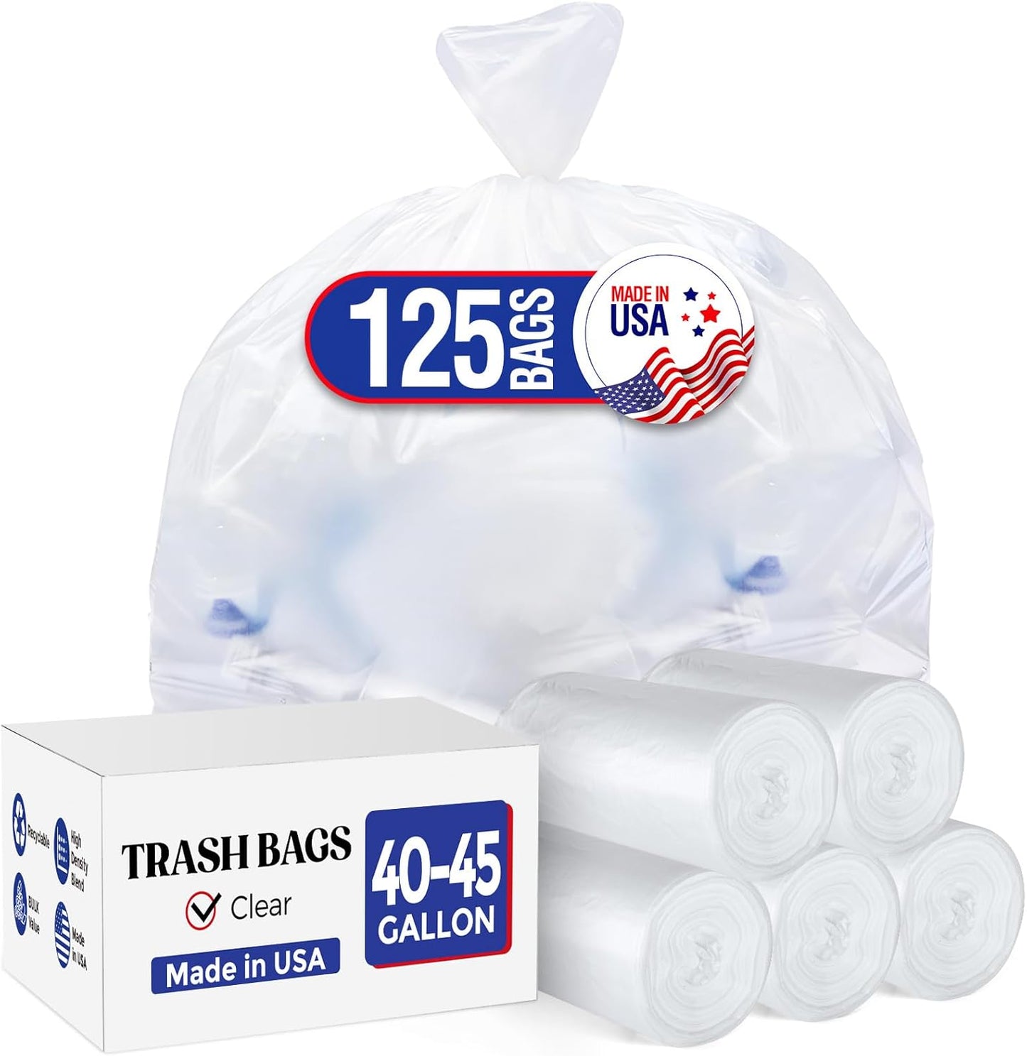 Delxo 30-33 Gallon Trash Bags, 250 Count – Medium Duty Garbage Bags, Thick, Durable & Puncture-Resistant Plastic Bolsas para basura, Perforated Design– Made in USA for Kitchen, Yard, Office (Black)