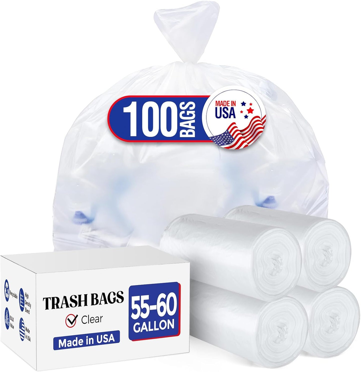 Delxo 30-33 Gallon Trash Bags, 250 Count – Medium Duty Garbage Bags, Thick, Durable & Puncture-Resistant Plastic Bolsas para basura, Perforated Design– Made in USA for Kitchen, Yard, Office (Black)