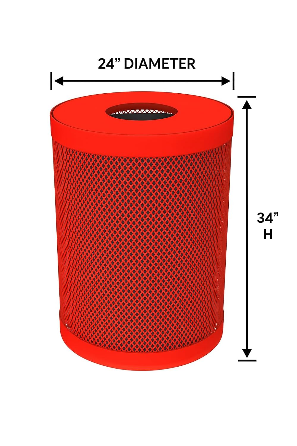Norwood Open Air Series Heavy Duty Outdoor Trash Can with Liner and Flat Lid - 32 Gallons