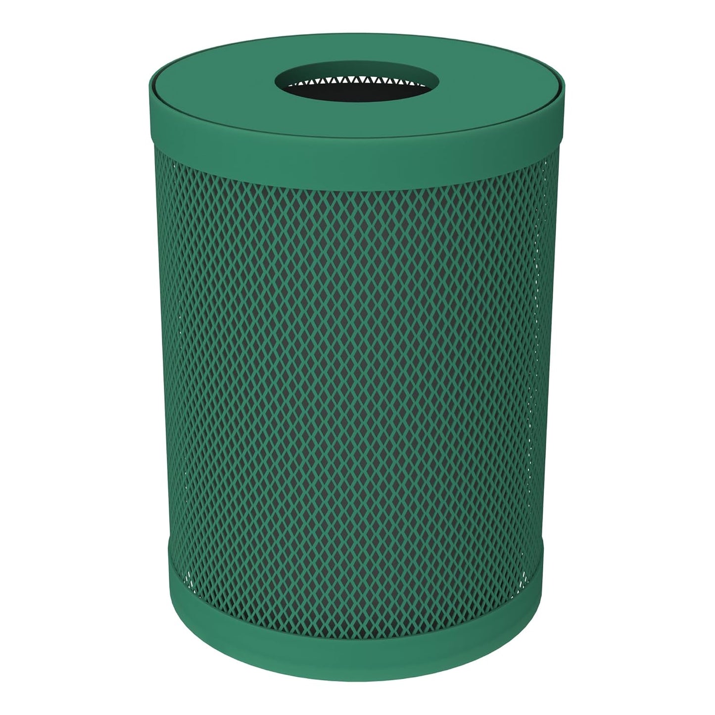 Norwood Open Air Series Heavy Duty Outdoor Trash Can with Liner and Flat Lid - 32 Gallons