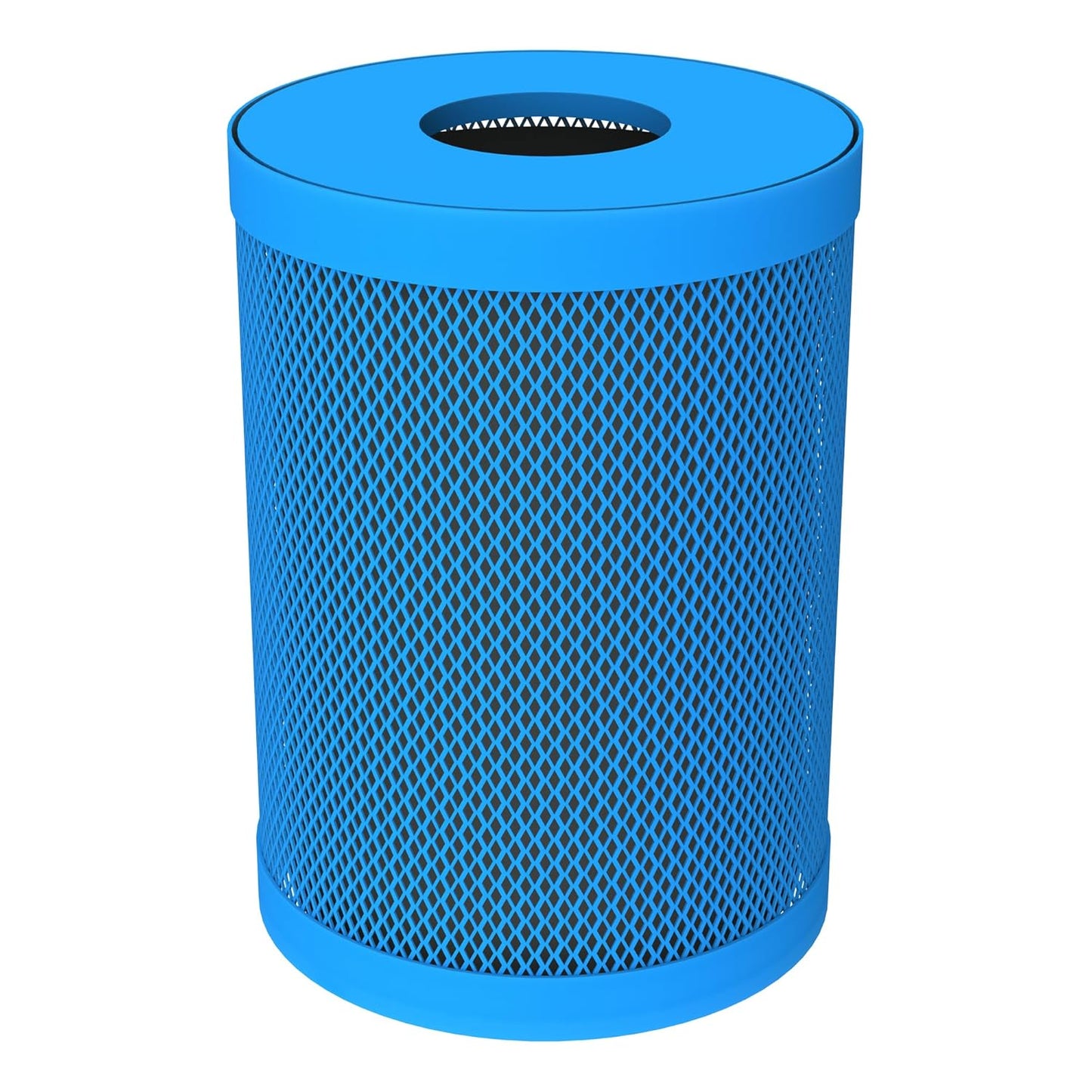 Norwood Open Air Series Heavy Duty Outdoor Trash Can with Liner and Flat Lid - 32 Gallons