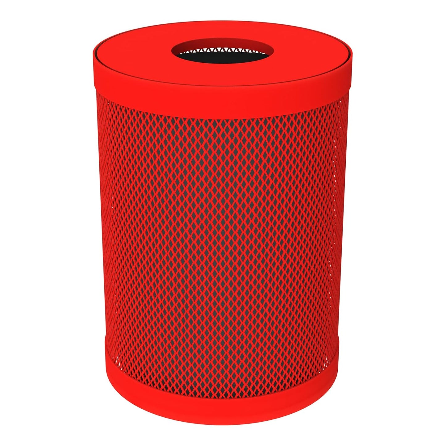 Norwood Open Air Series Heavy Duty Outdoor Trash Can with Liner and Flat Lid - 32 Gallons